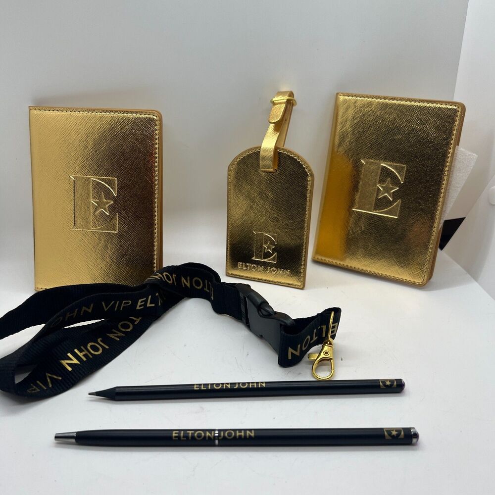 Elton John Farewell Yellow Brick Road Tour VIP Merchandise lanyard pen passport